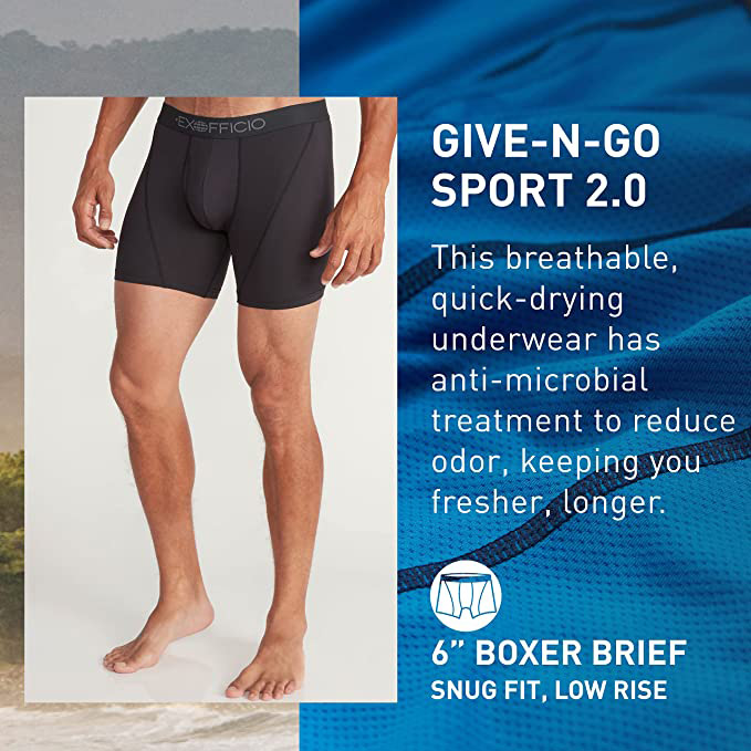 ExOfficio Men's Give-N-Go Boxer - Stay Dry and Comfortable on Your Next  Adventure!